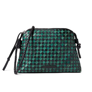 NWT Loeffler Randall Mallory Woven Crossbody Women's Handbags Black/Green $295